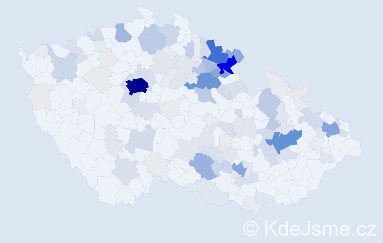 Příjmení: 'Borůvková', počet výskytů 523 v celé ČR