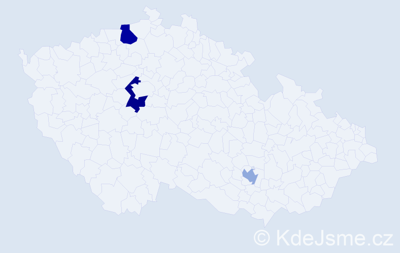 Příjmení: 'Radzová', počet výskytů 5 v celé ČR