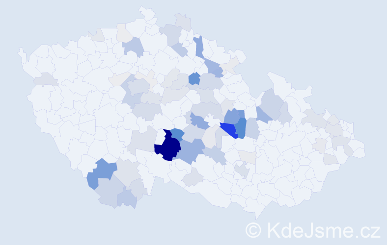 Příjmení: 'Paclíková', počet výskytů 275 v celé ČR