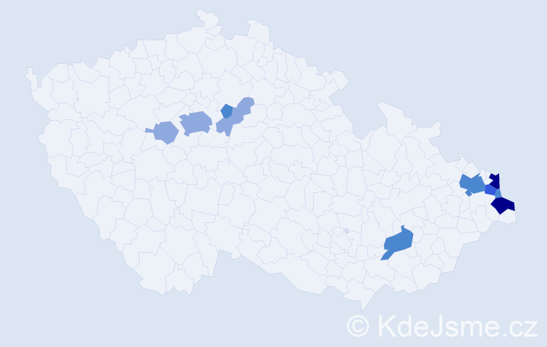 Příjmení: 'Vitošová', počet výskytů 25 v celé ČR
