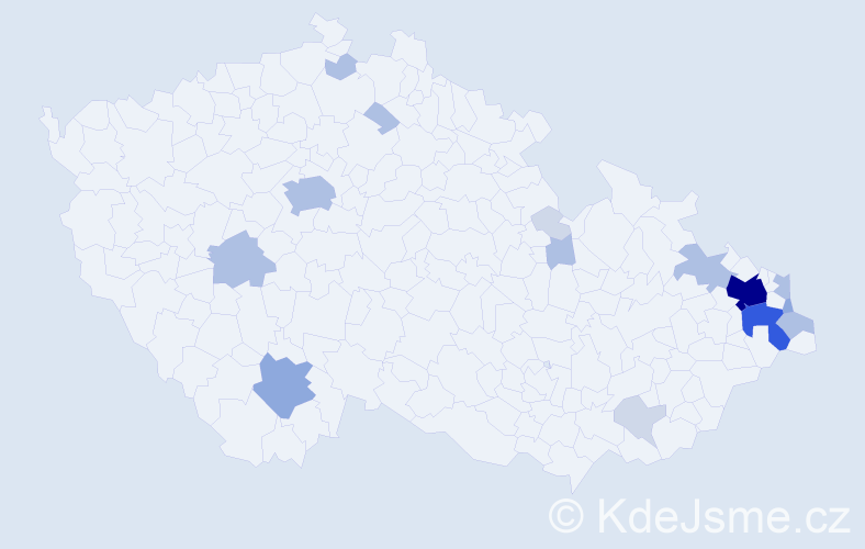 Příjmení: 'Cebulová', počet výskytů 48 v celé ČR
