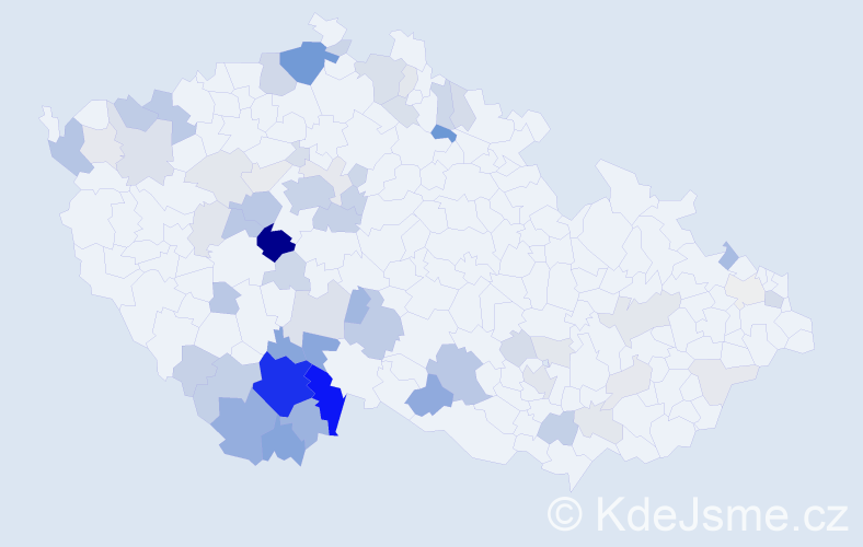 Příjmení: 'Bumba', počet výskytů 219 v celé ČR