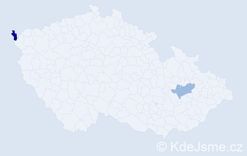 Příjmení: 'Utikalová', počet výskytů 5 v celé ČR