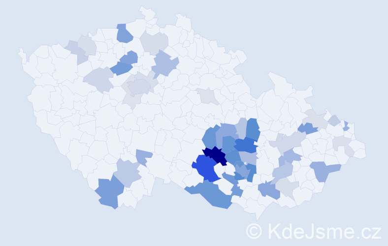 Příjmení: 'Havlišová', počet výskytů 136 v celé ČR