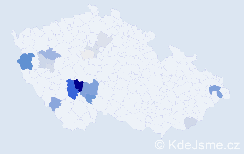 Příjmení: 'Handrejch', počet výskytů 40 v celé ČR
