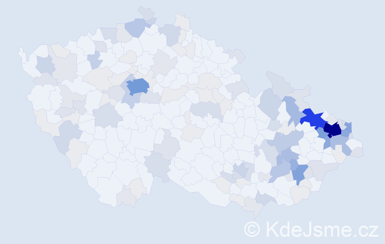 Příjmení: 'Vajda', počet výskytů 511 v celé ČR