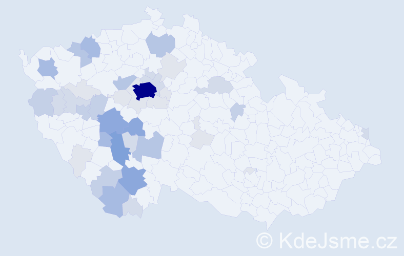Příjmení: 'Pauknerová', počet výskytů 139 v celé ČR