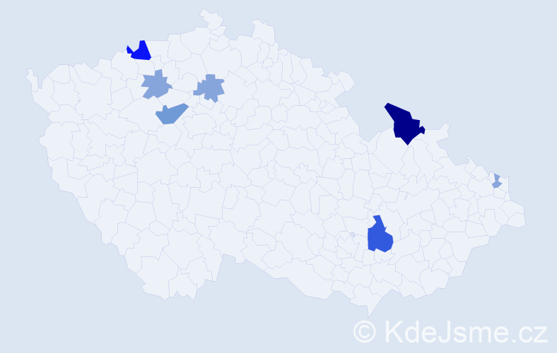 Příjmení: 'Vojčáková', počet výskytů 16 v celé ČR