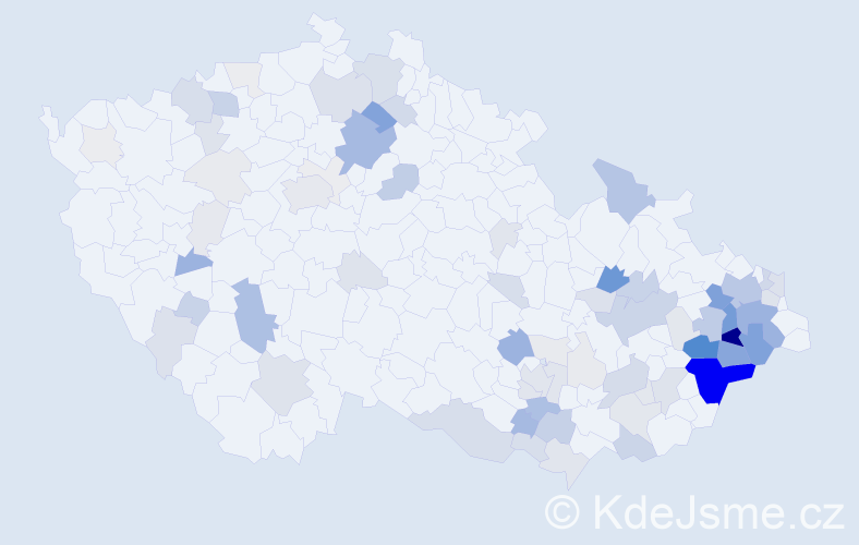 Příjmení: 'Kneblová', počet výskytů 330 v celé ČR