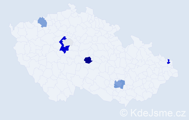 Příjmení: 'Košecká', počet výskytů 13 v celé ČR