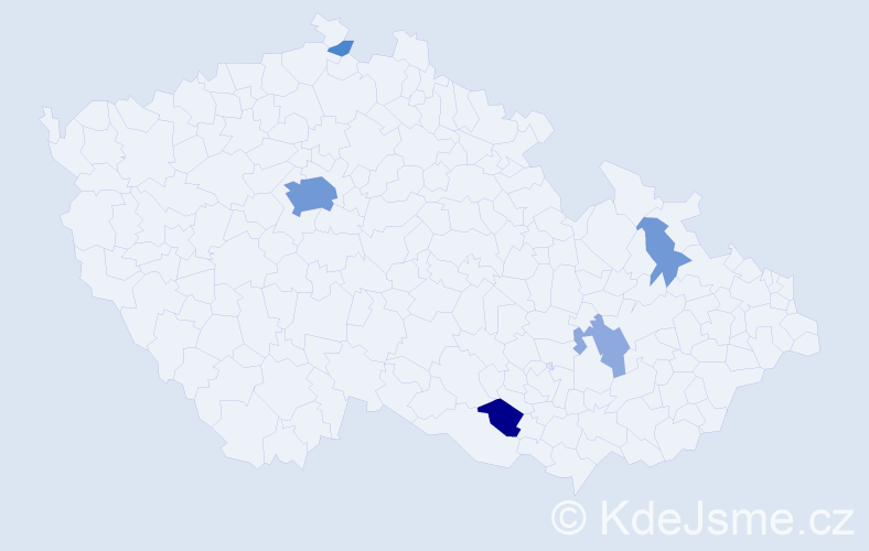 Příjmení: 'Míznerová', počet výskytů 20 v celé ČR