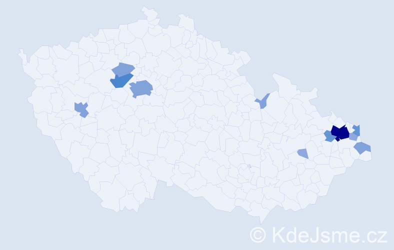 Příjmení: 'Pinčák', počet výskytů 30 v celé ČR