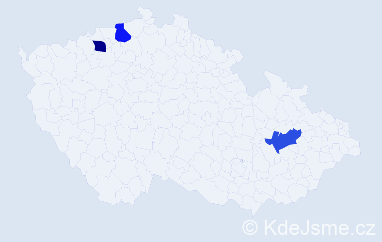 Příjmení: 'Protuš', počet výskytů 3 v celé ČR