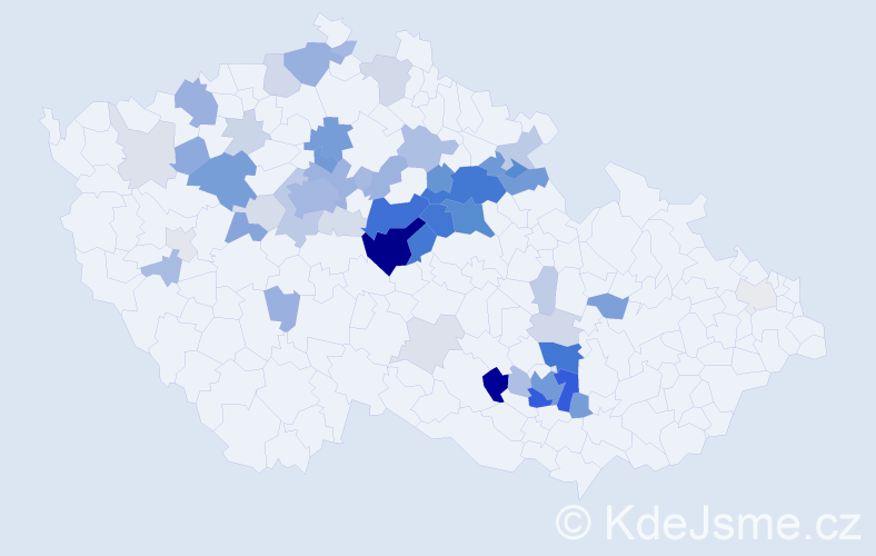 Příjmení: 'Černohlávek', počet výskytů 210 v celé ČR