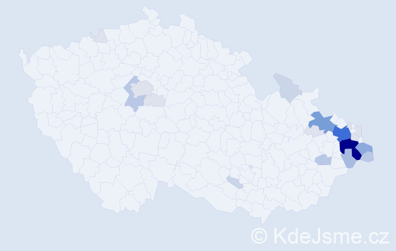 Příjmení: 'Dužík', počet výskytů 79 v celé ČR
