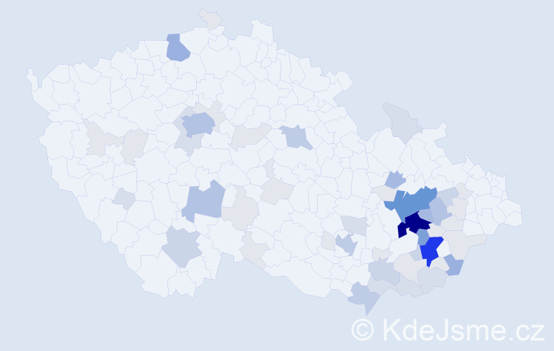 Příjmení: 'Barboříková', počet výskytů 190 v celé ČR