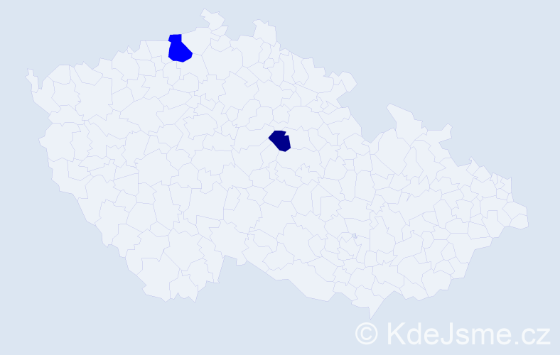 Příjmení: 'Audi', počet výskytů 3 v celé ČR