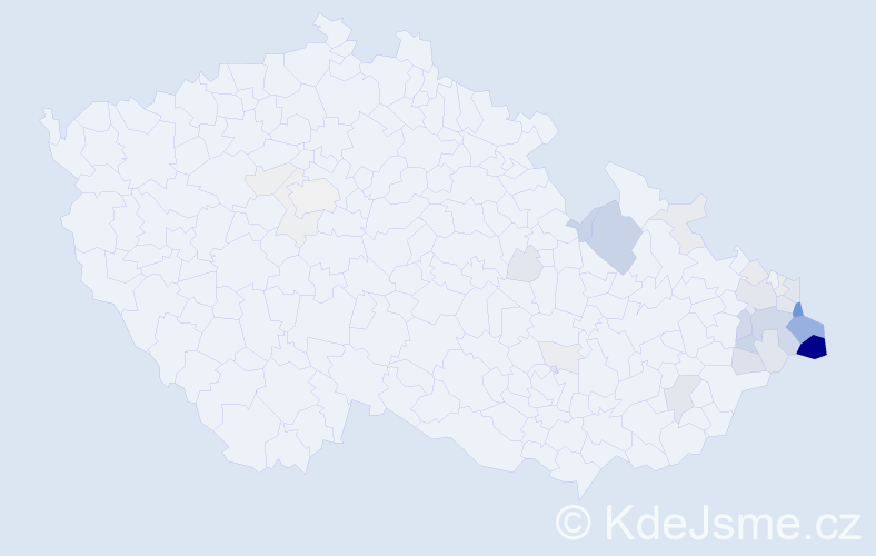 Příjmení: 'Drongová', počet výskytů 110 v celé ČR