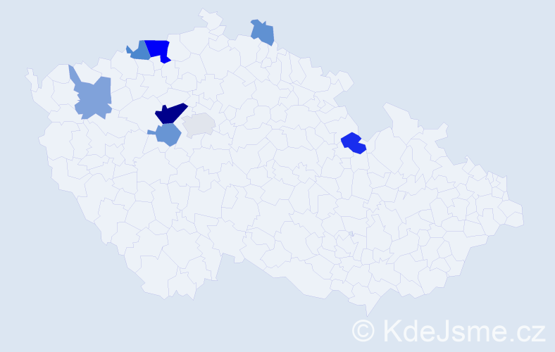 Příjmení: 'Botová', počet výskytů 27 v celé ČR