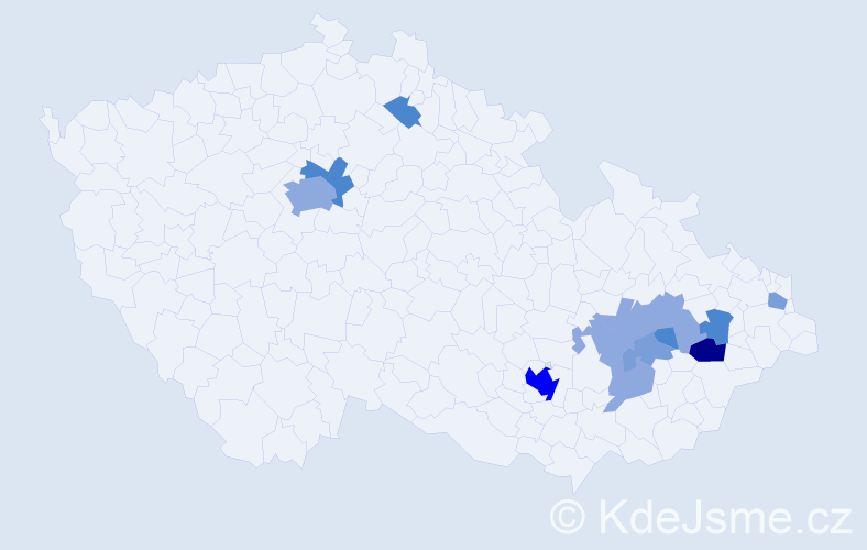 Příjmení: 'Kunetka', počet výskytů 33 v celé ČR