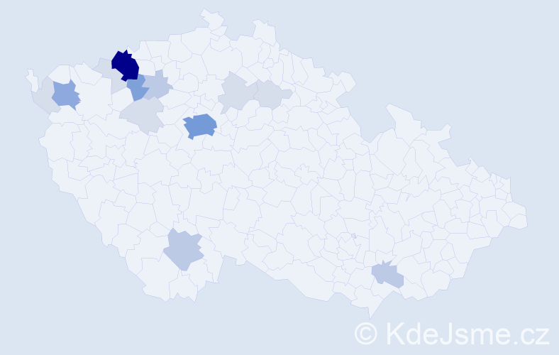 Příjmení: 'Campr', počet výskytů 44 v celé ČR