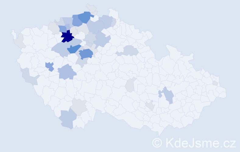 Příjmení: 'Aulický', počet výskytů 141 v celé ČR