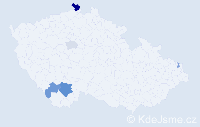 Příjmení: 'Kolar', počet výskytů 12 v celé ČR