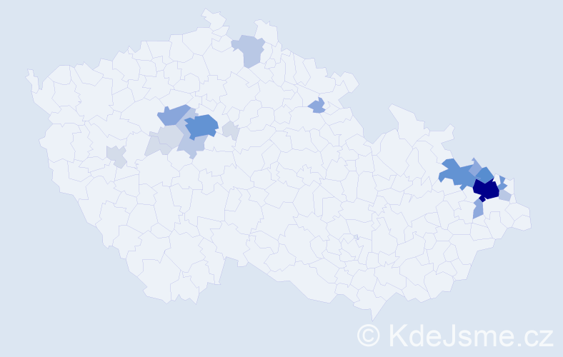 Příjmení: 'Klemens', počet výskytů 69 v celé ČR