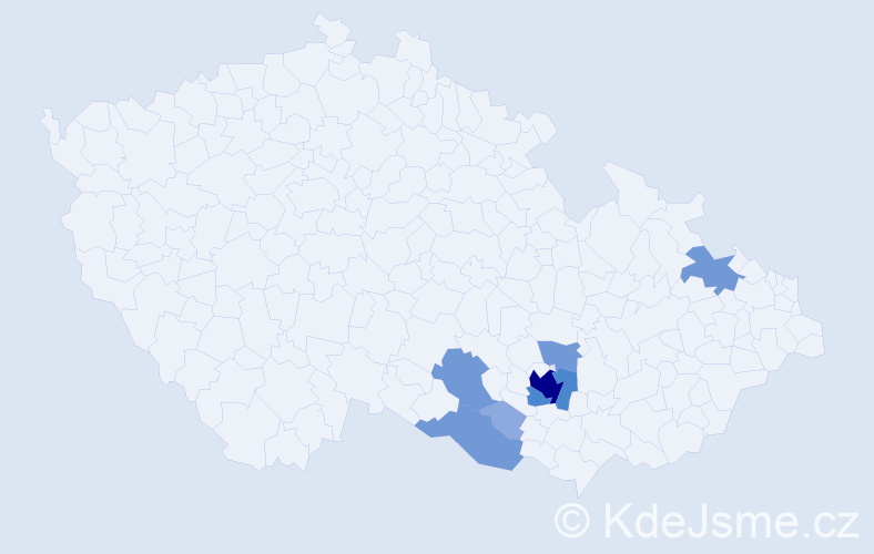 Příjmení: 'Drochytková', počet výskytů 18 v celé ČR
