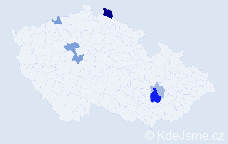 Příjmení: 'Krásny', počet výskytů 11 v celé ČR