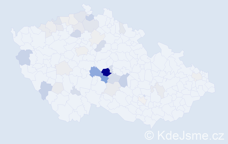 Příjmení: 'Kluch', počet výskytů 102 v celé ČR