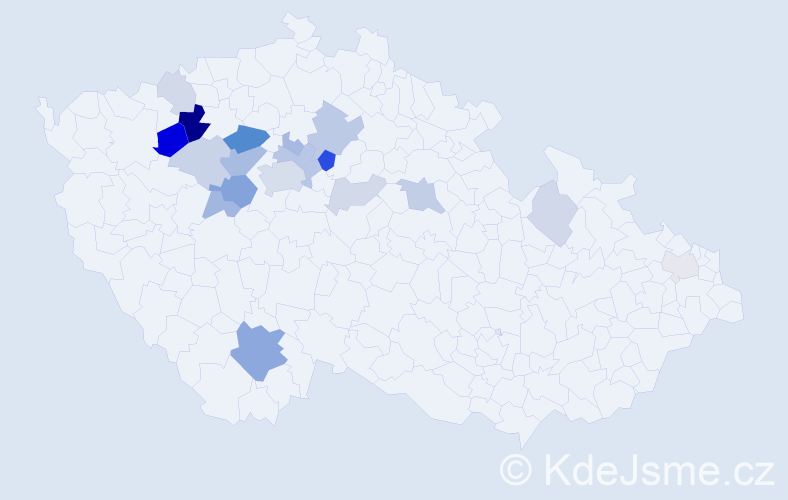 Příjmení: 'Kináč', počet výskytů 48 v celé ČR