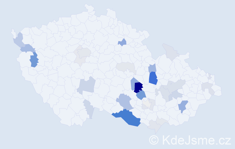 Příjmení: 'Fafílková', počet výskytů 105 v celé ČR