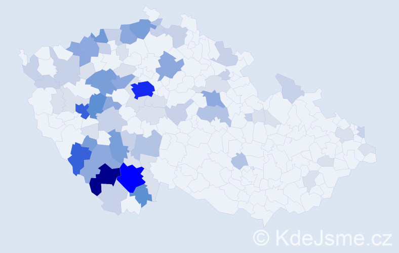 Příjmení: 'Reindlová', počet výskytů 253 v celé ČR
