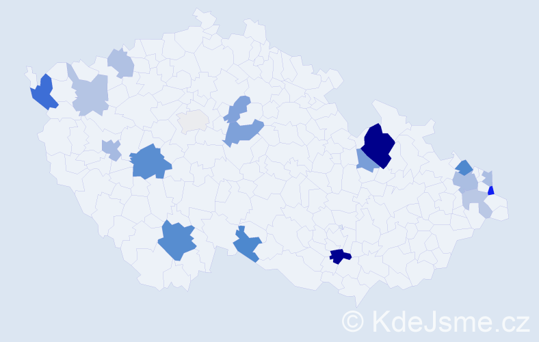 Příjmení: 'Tomaško', počet výskytů 40 v celé ČR