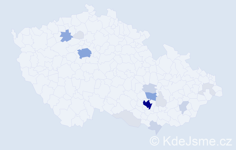 Příjmení: 'Baláč', počet výskytů 54 v celé ČR