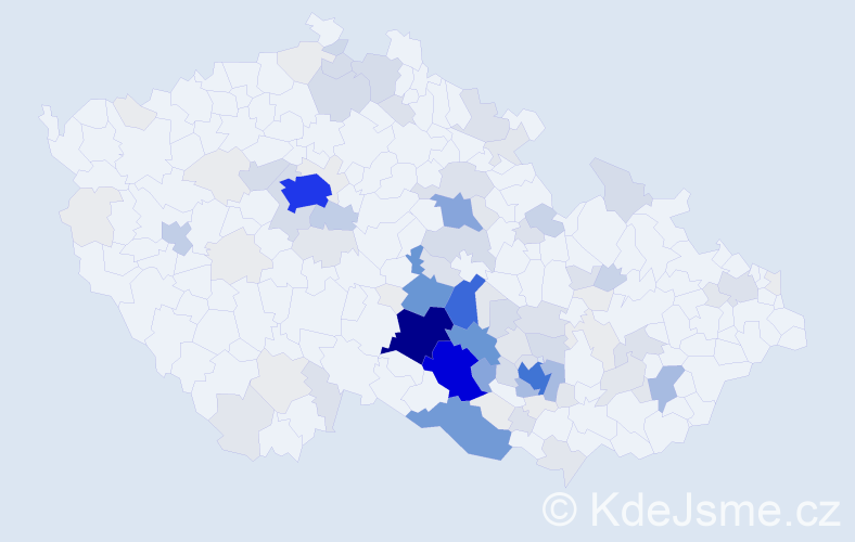 Příjmení: 'Krčál', počet výskytů 546 v celé ČR