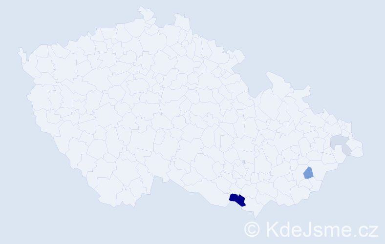 Příjmení: 'Novosák', počet výskytů 6 v celé ČR