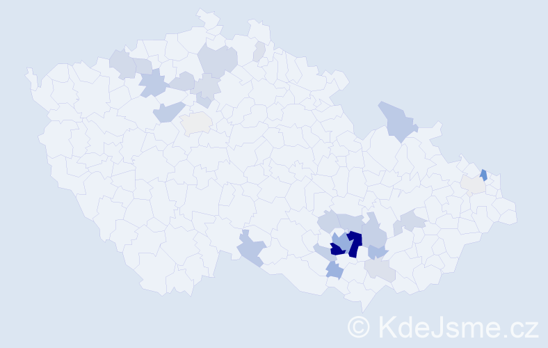 Příjmení: 'Skládaná', počet výskytů 84 v celé ČR