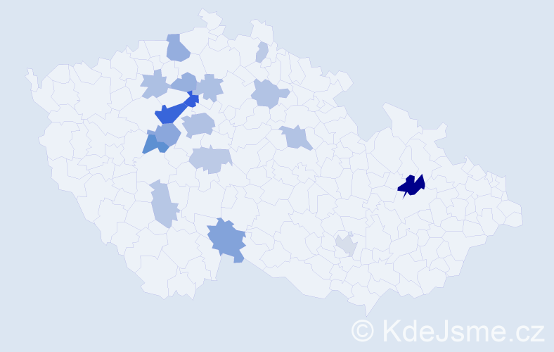 Příjmení: 'Kymličková', počet výskytů 51 v celé ČR