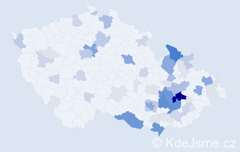 Příjmení: 'Pěček', počet výskytů 197 v celé ČR