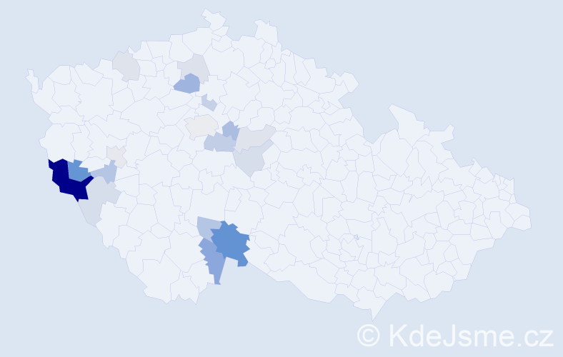 Příjmení: 'Landkammerová', počet výskytů 43 v celé ČR