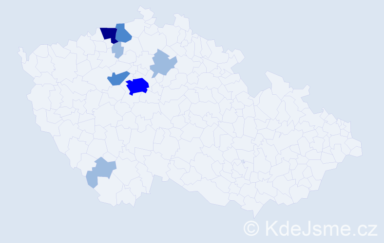 Příjmení: 'Franisová', počet výskytů 14 v celé ČR