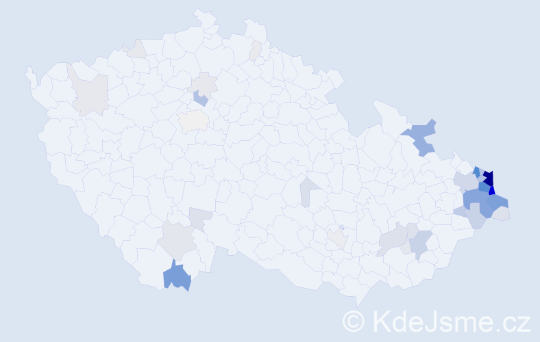 Příjmení: 'Siuda', počet výskytů 254 v celé ČR