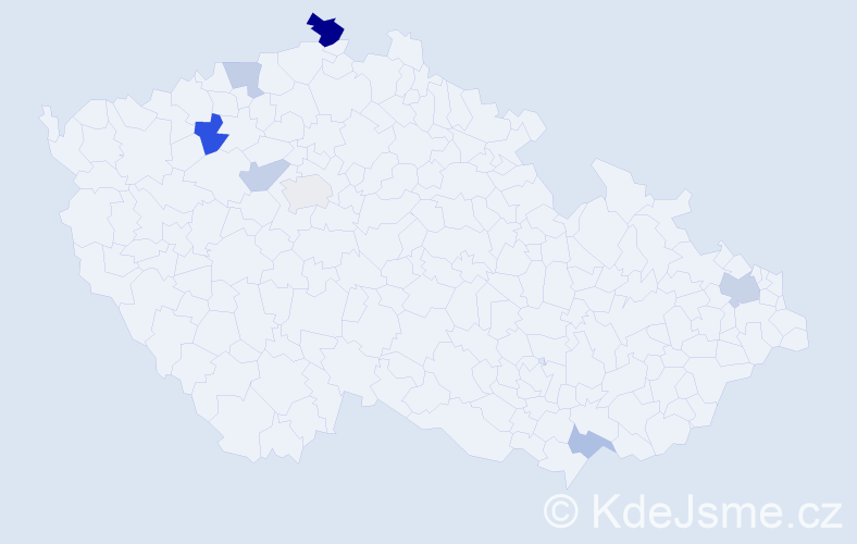 Příjmení: 'Klena', počet výskytů 12 v celé ČR