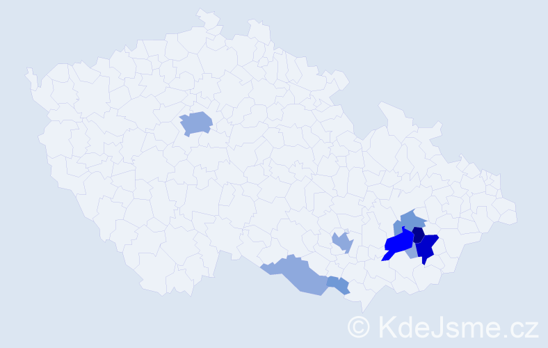 Příjmení: 'Závrbská', počet výskytů 34 v celé ČR