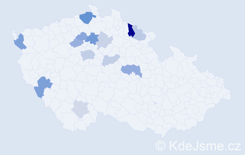 Příjmení: 'Basařová', počet výskytů 31 v celé ČR