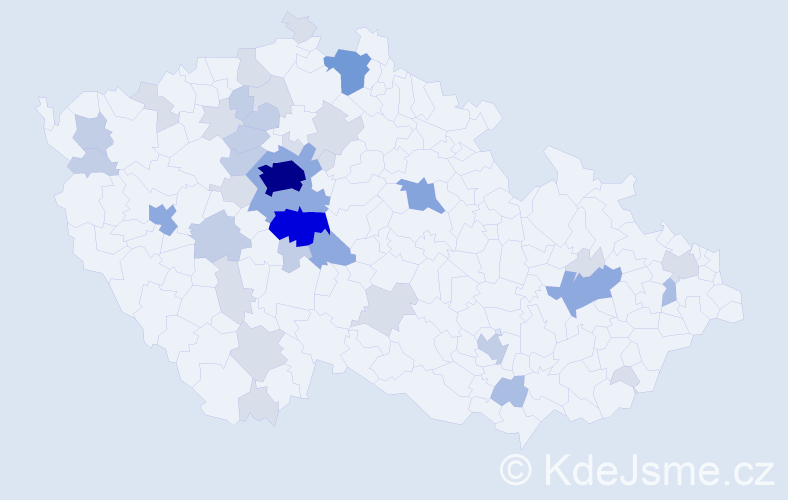 Příjmení: 'Barek', počet výskytů 115 v celé ČR