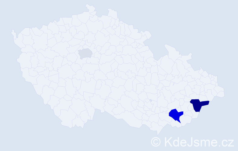 Příjmení: 'Sabaková', počet výskytů 5 v celé ČR