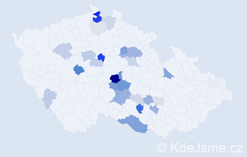 Příjmení: 'Caska', počet výskytů 129 v celé ČR
